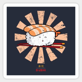 Happy Sushi Retro Japanese Magnet